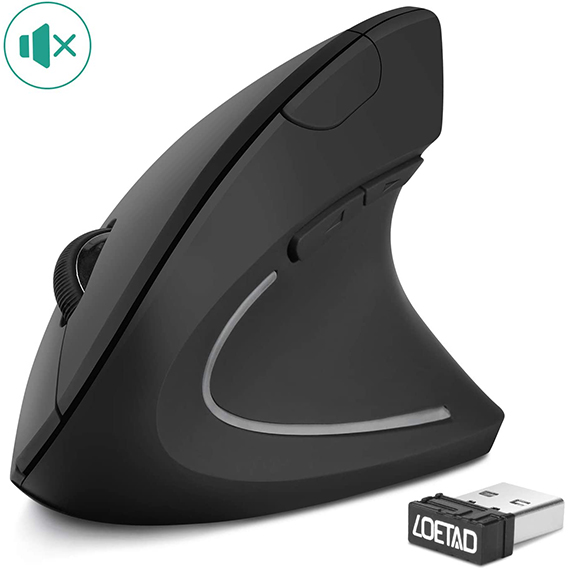 LOETAD Ergonomic Vertical Mouse Silent Wireless Mouse 2.4G High